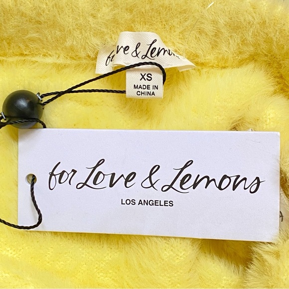 FOR LOVE AND LEMONS FIONA YELLOW FUZZY RUCHED SIDE SLEEP SHORTS UNDERWEAR - Picture 5 of 10
